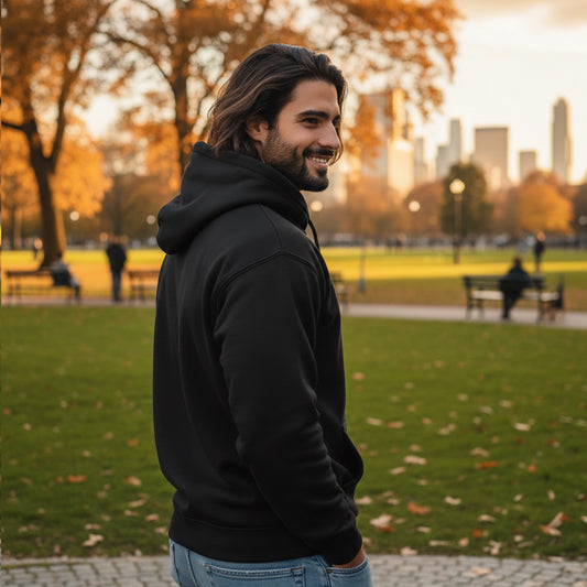 Men Pullover Hoodie (No-Zip) - Black