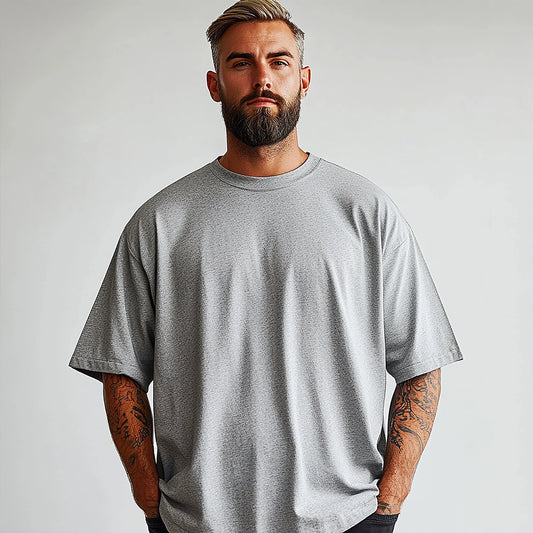 ShortTall® Oversized Round Neck T-Shirt - Grey