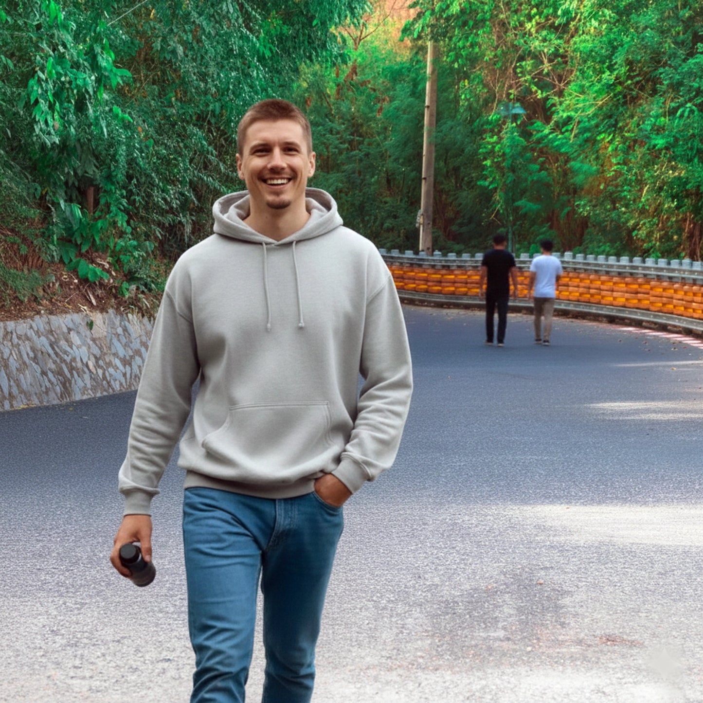 Men Pullover Hoodie (No-Zip) - Grey