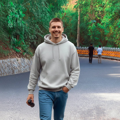 Men Pullover Hoodie (No-Zip) - Grey