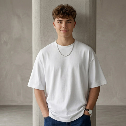 ShortTall® Oversized Round Neck T-Shirt - White