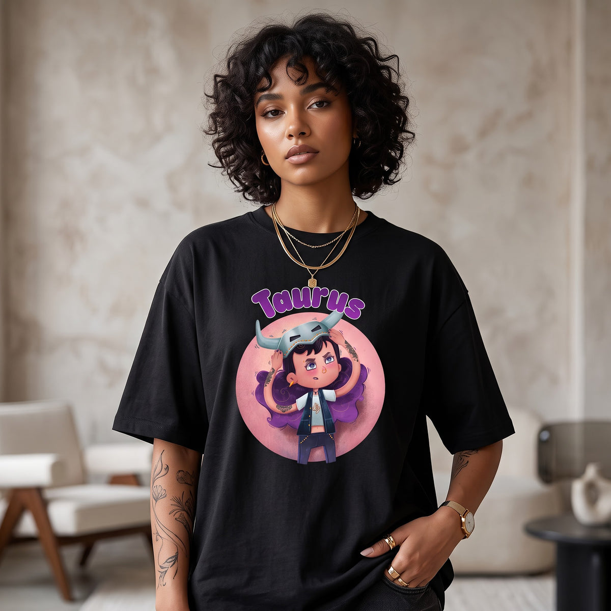 ShortTall® – Oversized Graphic T-Shirt | Taurus Zodiac