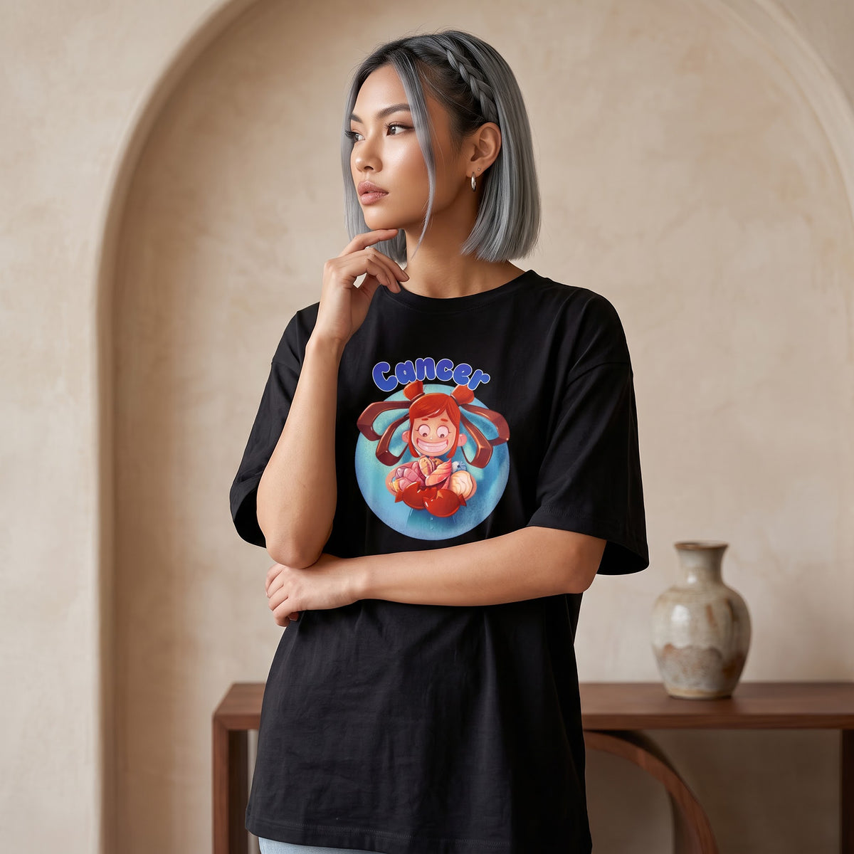 ShortTall® – Oversized Graphic T-Shirt | Cancer Zodiac