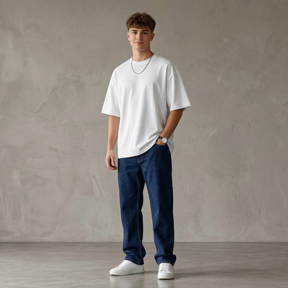 ShortTall® Oversized Round Neck T-Shirt - White