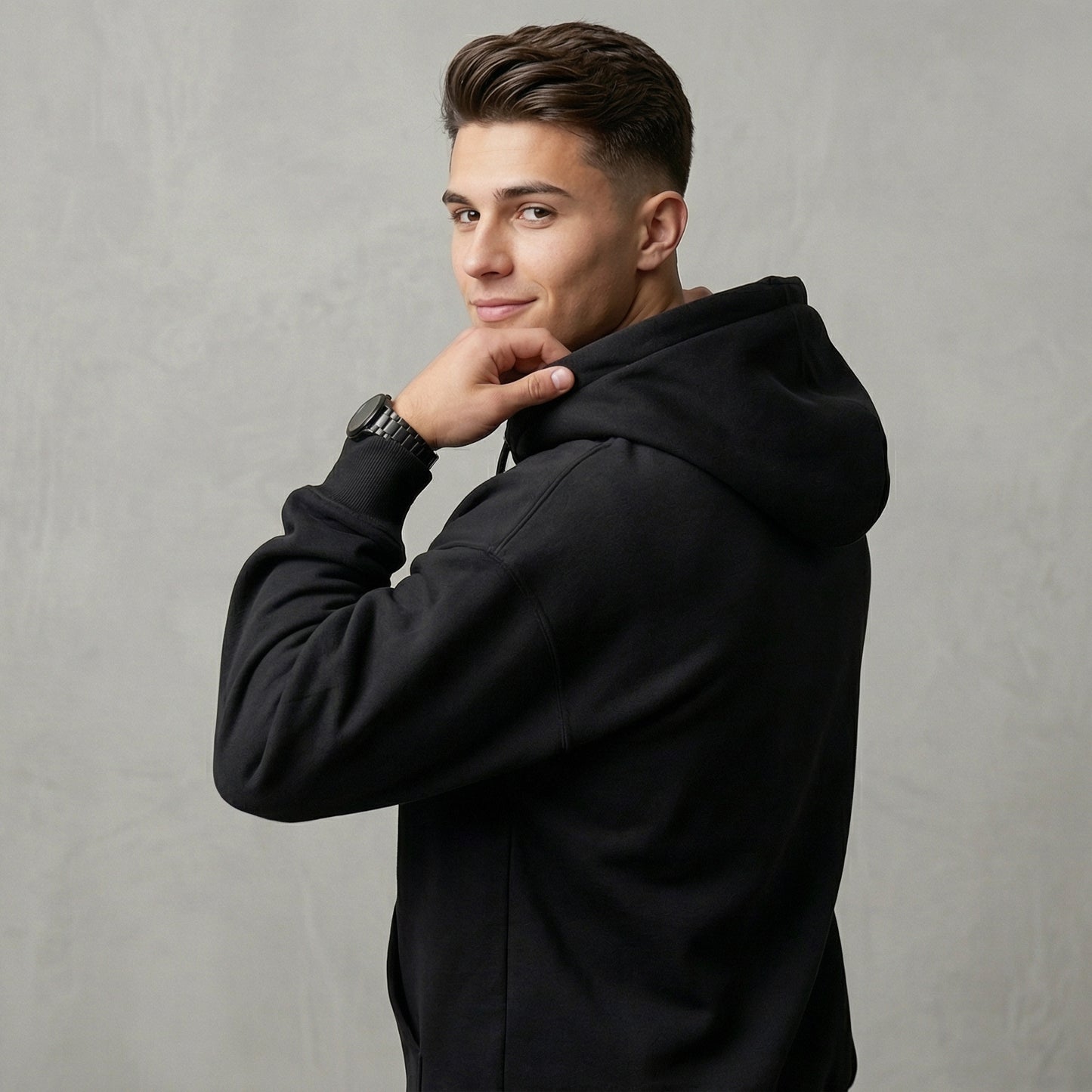 Men Zip-up Hoodie - Black