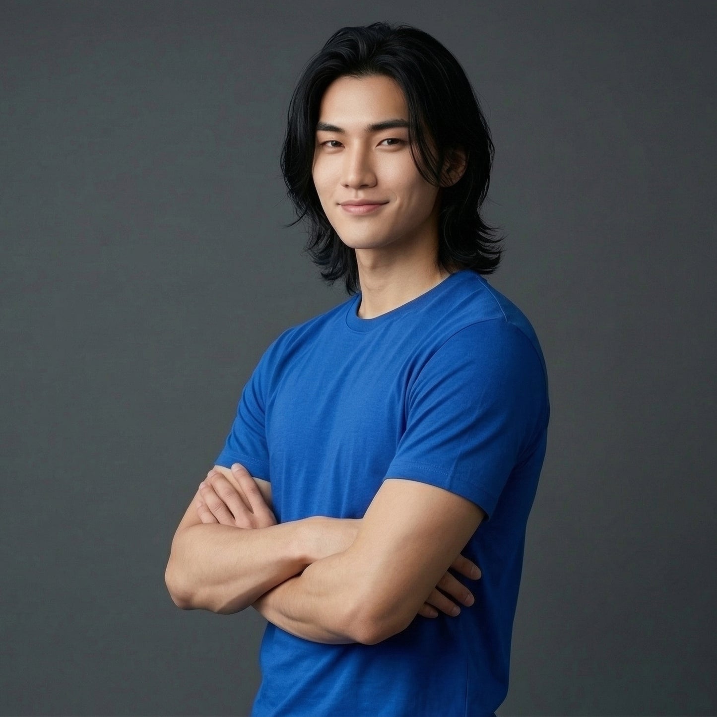 Shorttall® Plain Round Neck Cotton Tee – Royal Blue