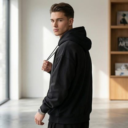 Men Pullover Hoodie (No-Zip) - Black
