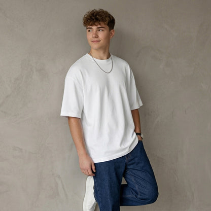 ShortTall® Oversized Round Neck T-Shirt - White