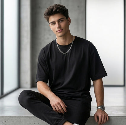 ShortTall® Oversized Round Neck T-Shirt - Black