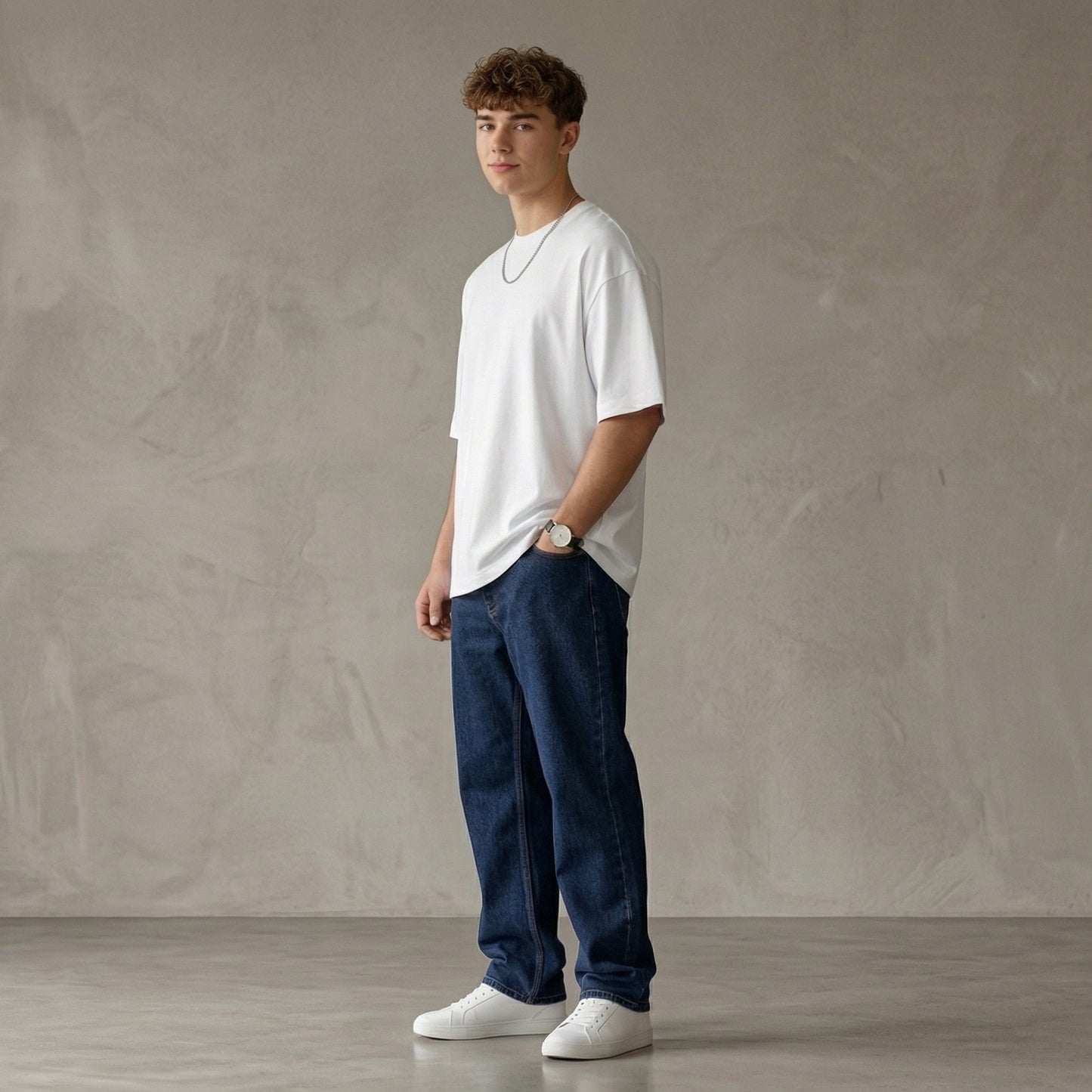 ShortTall® Oversized Round Neck T-Shirt - White