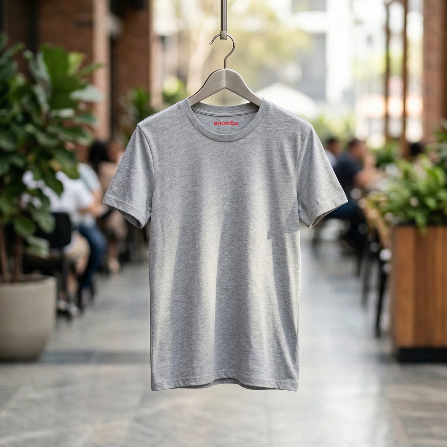 Shorttall® Plain Round Neck Cotton Women's Tee – Grey