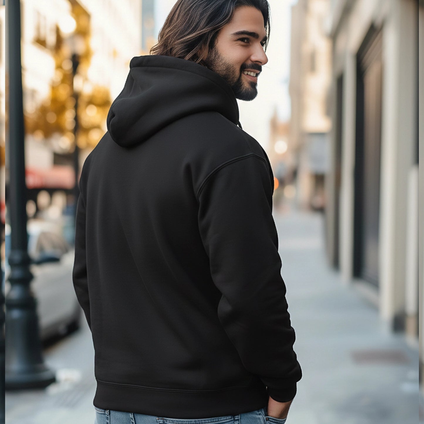 Men Pullover Hoodie (No-Zip) - Black