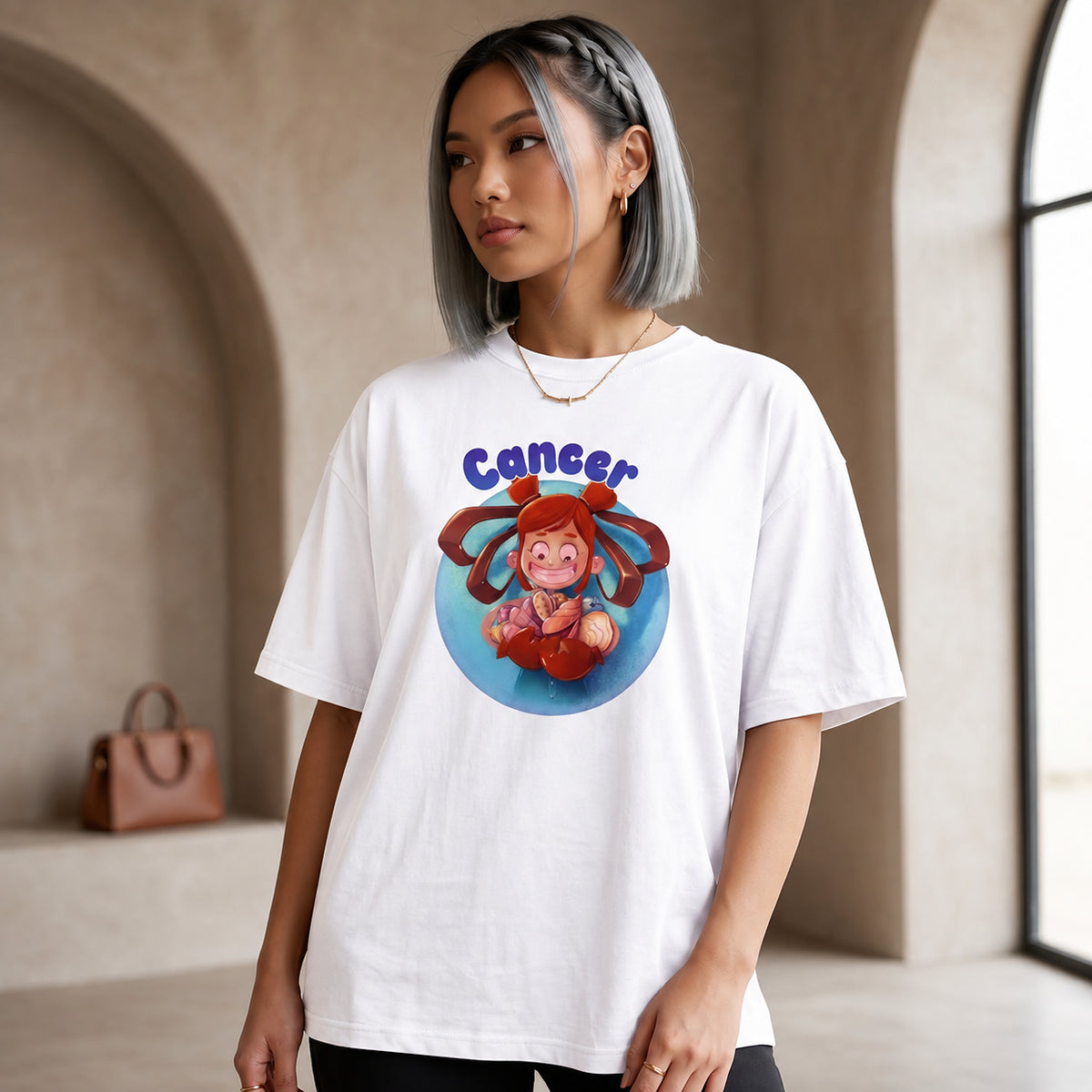 ShortTall® – Oversized Graphic T-Shirt | Cancer Zodiac
