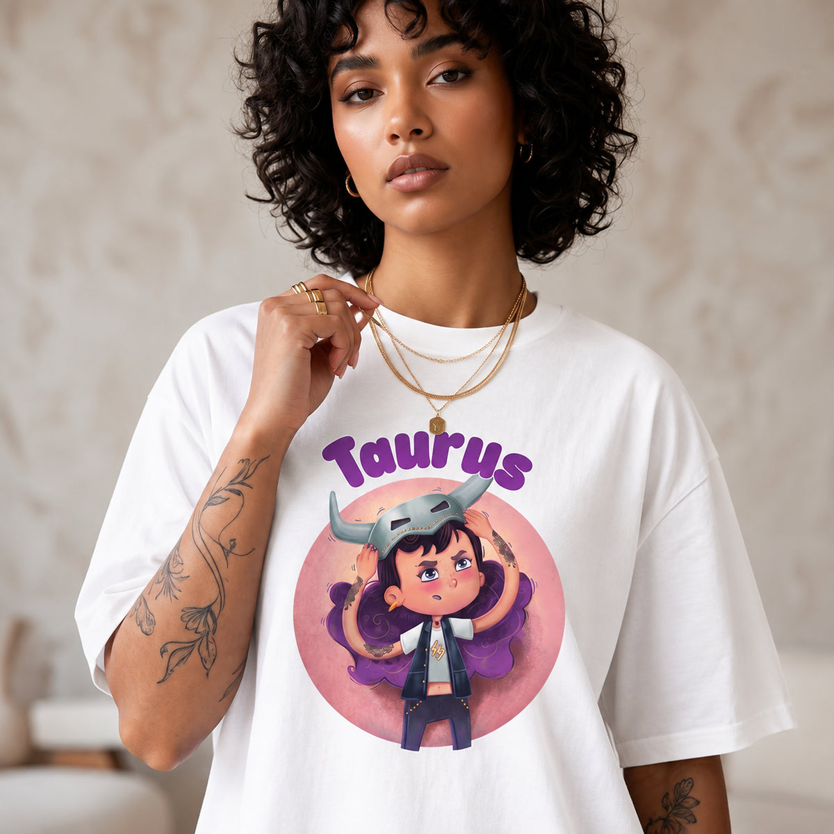 ShortTall® – Oversized Graphic T-Shirt | Taurus Zodiac