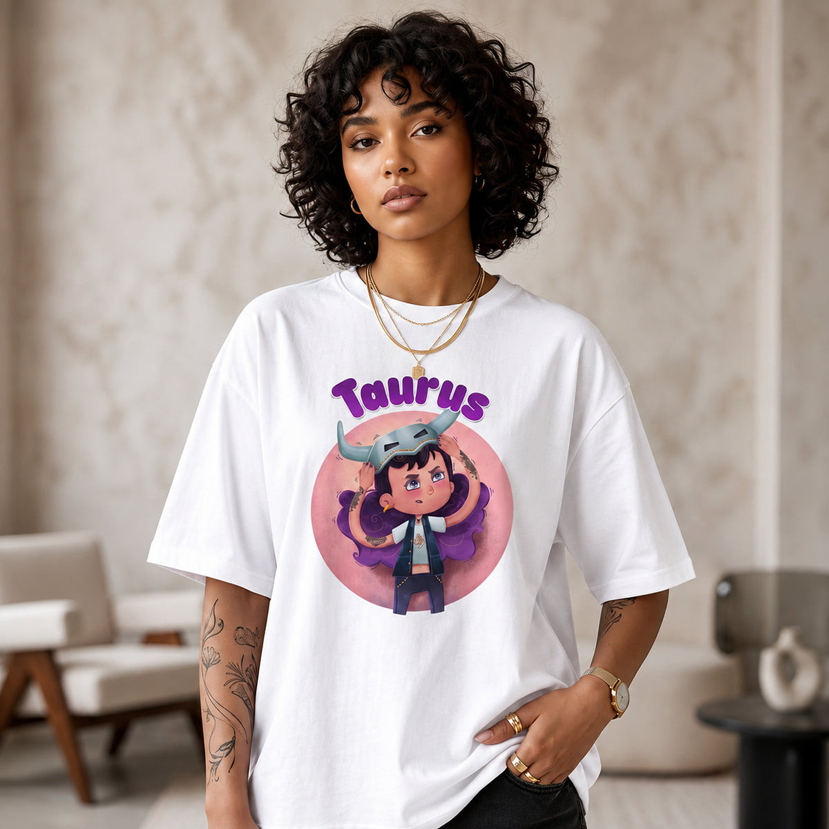 ShortTall® – Oversized Graphic T-Shirt | Taurus Zodiac