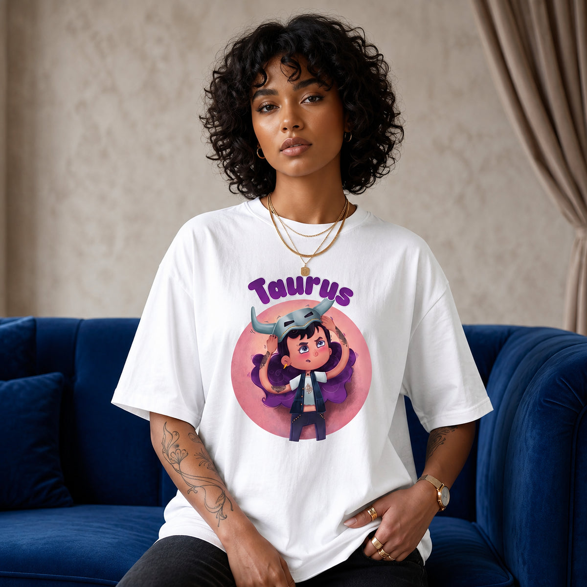 ShortTall® – Oversized Graphic T-Shirt | Taurus Zodiac